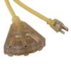 Bayco Products SL-740L 25' Cold Weather Extension Cord Lighted End & 3 Outlets, 15A
