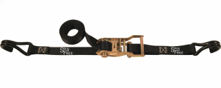 1" x 16' Spin Free Ratchet Strap with Wire Hooks, Rated 2,400 lbs