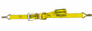 2" x 27' Spin Free Ratchet Strap with Wire Hooks, Rated 10,000 lbs