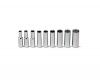 Wright Tool 208 1/4" Dr., 9 Pc 6 Pt Deep Socket Set, 3/16"-1/2", Model 208